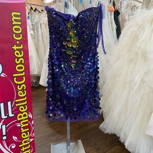 Purple Sherri Hill sequin cocktail